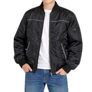 Fried Denim Boys’ Black Bomber Jacket | Size XL (Youth)